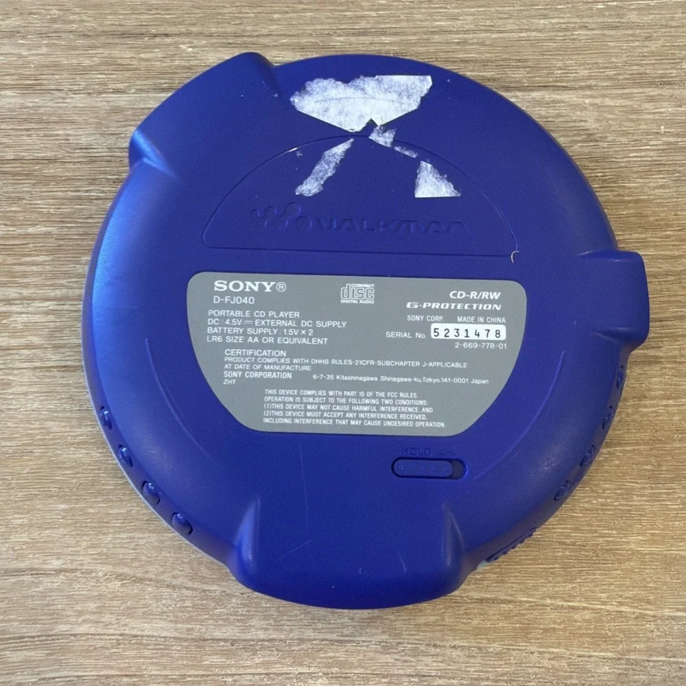 Sony Walkman Psyc D-FJ040 FM/AM Portable CD Player AS IS NOT TESTED Blue Y2K